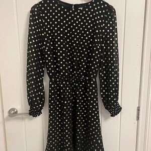 Oasis Black and White Polka Dot Dress